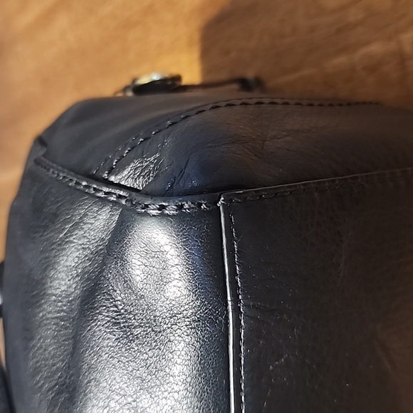 COACH East West Satchel Hand Bag Black Leather EUC - Picture 9 of 16